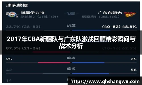 2017年CBA新疆队与广东队激战回顾精彩瞬间与战术分析